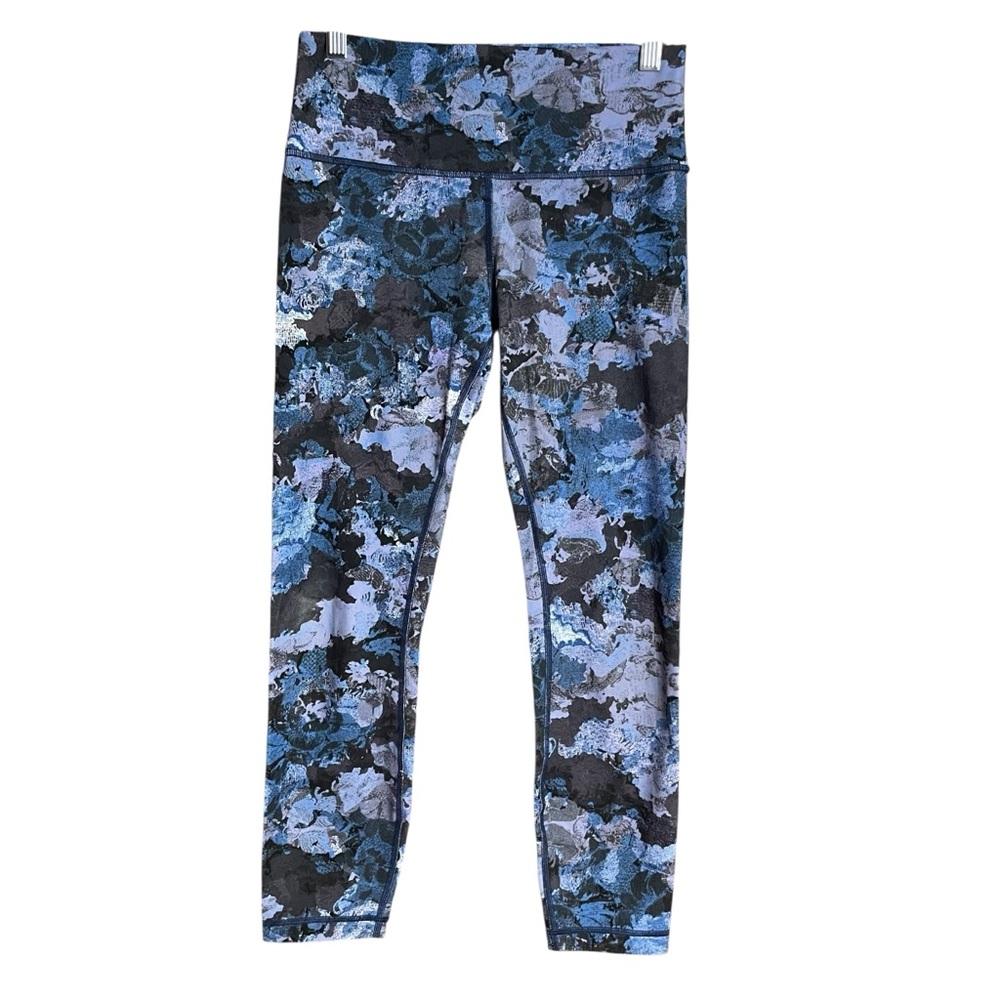 Lululemon Wunder Under leggings blue abstract print 8